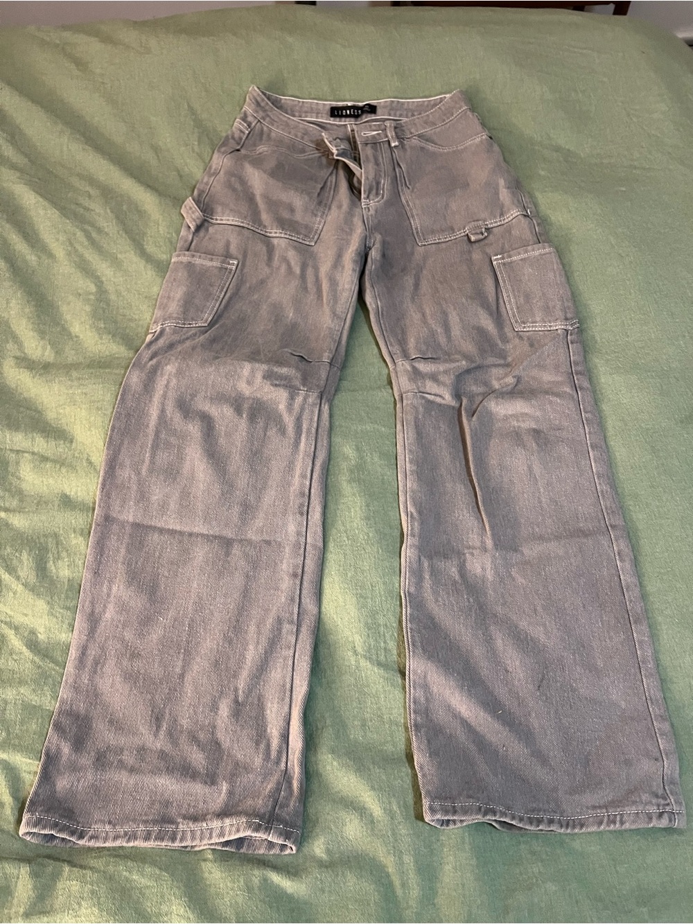 Lioness Miami Vice Wide Leg Barrel Jeans, XS